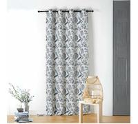 Rideau tamisant vintage floral Bleu Outremer 140x240 cm