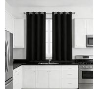 Rideau Thermique 240 x 240 cm Bloquer Lumiere, Thermique Isolant Anti Froid Doux Rideau Salon Intérieurs Design Moderne à Oeillets pour Salon et Chambre, Noir