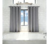 Rideau Thermique 90 x 105 cm Bloquer Lumiere, Thermique Isolant Anti Froid Doux Rideau Salon Intérieurs Design Moderne à Oeillets pour Salon et Chambre, Gris