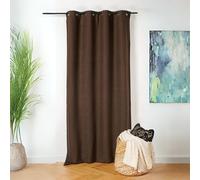 Rideau Thermique Au Style Bouclette Polyester Marron Chocolat 140x260