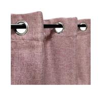 Rideau thermique effet lin chiné doublé polaire ton sur ton à œillets, Bordeaux - 135x240cm prêt a poser Atout Ciel