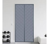 Rideau Thermique Isolant 111 x 256 cm Vent et Insonorisant Rideau de Porte Magnétique Interieur Sans Perçage, Étanche, Adapté Aux Animaux Domestiques pour L'Été et L'Hiver, gris argenté