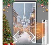 Rideau Thermique Isolant 134 x 128 cm Chaud en Hiver et Frais en Été, Chaud Coupe-Vent et Insonorisant Magnétique Moustiquaire pour Cuisine et Salon de Porte, A