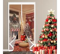 Rideau Thermique Isolant 140 x 200 cm Durable, Coupe-Vent, Imperméable, Fermeture Automatique Moustiquaire Porte Magnétique pour Cuisine, Chambre à Coucher, A