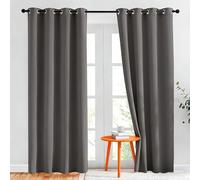 Rideau Thermique Isolant 165 x 200 cm avec Oeillets Isolation Lumineux Isolant Thermique Design Moderne à Oeillets pour Porte Fenetre Dressing Salon, Gris