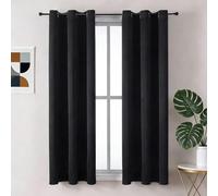 Rideau Thermique Isolant 200 x 130 cm avec Oeillets Isolation Lumineux Isolant Thermique Tenture Opaque à Oeillets Isolation pour Maison Chambre Salon Intérieurs, Noir
