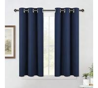 Rideau Thermique Isolant 200 x 130 cm avec Oeillets Isolation Lumineux Isolant Thermique Tenture Opaque à Oeillets Isolation pour Maison Chambre Salon Intérieurs, Bleu Foncé