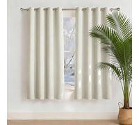 Rideau Thermique Isolant 240 x 240 cm Anti UV Anti Bruit Draperies Intérieurs à Oeillets Froid 1Pièces pour Chambre, Opaque Rideaux Salon Moderne, Beige