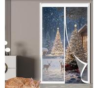 Rideau Thermique Isolant 300 x 192 cm Durable, Coupe-Vent, Imperméable, Fermeture Automatique Rideau de Porte Isolé pour L'Hiver et L'Été pour Cuisine, Chambre à Coucher, A