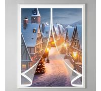 Rideau Thermique Isolant 45 x 65 cm Anti Froid et Chaleur Vent Isolation Phonique Imperméable Moustiquaire Fenetre Rideau Convient à Tous Types de Fenêtres, A