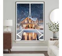 Rideau Thermique Isolant 59 x 83 cm Durable, Coupe-Vent, Imperméable, Fermeture Automatique Moustiquaire Fenêtre Magnétique pour Cuisine, Chambre à Coucher, A