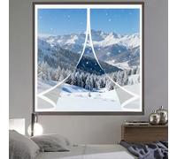 Rideau Thermique Isolant 60 x 60 cm Coupe-Vent, Protection Contre Le Froid, Isolation Thermique Magnétique Moustiquaire pour Salon, Chambre Chauffante, A