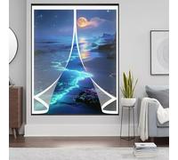 Rideau Thermique Isolant 63 x 54 cm Anti Froid et Chaleur Vent Isolation Phonique Imperméable Moustiquaire Fenetre Rideau Convient à Tous Types de Fenêtres, A