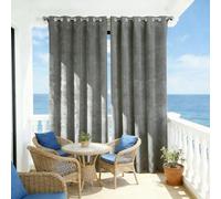 Rideau Thermique Isolant 70 x 140 cm Bloquer Lumiere, Thermique Isolant Anti Froid Doux Rideau avec Œillets Design Moderne à Oeillets pour Maison Chambre Fenetre, Gris