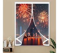 Rideau Thermique Isolant 78 x 76 cm Chaud Coupe-Vent et Insonorisant, Chaud en Hiver et Frais en Été Moustiquaire Fenetre Magnétique pour Porte de Cuisine et Salon, A