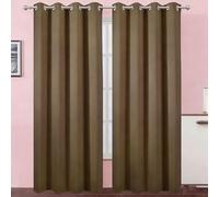 Rideau Thermique Isolant 90 x 170 cm Économie D'Énergie Draperies Intérieurs à Oeillets Anti Froid 1Pièces pour Chambre, Opaque Rideaux Salon Moderne, Brun