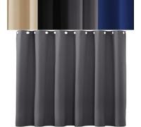 Rideau Thermique Isolant Anti Froid, 180 x 240 cm Design Moderne Polyester Rideau Décoratif à Œillets Argentés Lisse Design Moderne à Oeillets Lavable, Gris Foncé