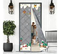 Rideau Thermique Isolant Anti Froid Couverture porte Isolant Thermique Magnétique Auto-Absorbant, 70×180cm 95×200cm 100×210cm 100×220cm pour Entrée, Balcon et Garage(Without Window,210x220cm)