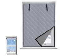 Rideau Thermique Isolant Rideau de Porte Au Bruit Rideaux de Protection Thermique Imperméable pour Balcon Terrasse 51x51cm 201x201cm 201x300cm(Gris,22x32in/56x81cm)