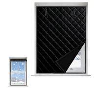 Rideau Thermique Isolant Rideau de Porte Au Bruit Rideaux de Protection Thermique Imperméable pour Balcon Terrasse 51x51cm 201x201cm 201x300cm(Noir,22x55in/56x140cm)