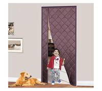 Rideau Thermique Magnétique Pour Portes Anti Froid Isolation Thermique Porte D'entrée Isolant Phonique Bloque L'air Froid Pour Salon Patio Cuisine(Brun,W150*H200cm)