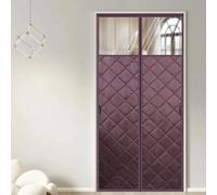 Rideau Thermique Magnétique Pour Portes W60-200cm Rideau De Porte Isolant Thermique D'hiver, Bloque L'air Froid, Réduit Bruit, Économise L'énergie(Café,W190*H180cm)