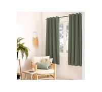 Generique Rideau thermique occultant Glacier 135×180 cm Vert Gris Anti-chaleur Anti-froid