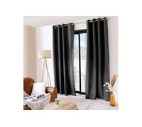 ED ENJOY HOME Rideau thermique occultant Glacier – Œillets métal – Gris foncé 135×240 cm