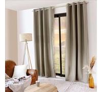 ED ENJOY HOME Rideau thermique occultant Glacier – microfibre, œillets métal 135×240 cm Beige