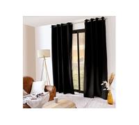 Generique Rideau Thermique Occultant ED ENJOY HOME Noir 135x240 cm Œillets métal Anti-chaleur/froid