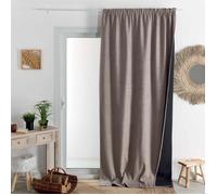 Rideau thermique phonique et semi occultant à galons fronceurs KONFOR Lin 140x260 cm