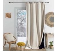 Rideau thermique phonique et semi occultant KONFOR Blanc cassé 140x180 cm