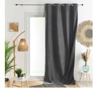 Rideau thermique phonique et semi occultant KONFOR Gris anthracite 140x180 cm