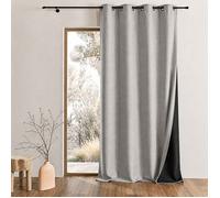 HomeMaison.com Rideau Isolant - Rideau Thermique - Rideau Occultant - Rideau Gris Perle - Rideau 140X180