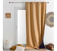 Rideau thermique phonique et semi occultant KONFOR Jaune Ocre 140x260 cm