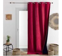 Rideau thermique phonique et semi occultant KONFOR Rouge 140x260 cm