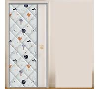 Rideau Thermique Porte D'entrée Rideau de porte d'hiver en coton épais, isolation thermique domestique et Protection contre le froid, rideau suspendu magnétique à ouverture droite(F,Custom contact)