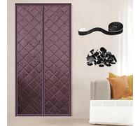 Rideau Thermique Porte Magnétique D'entrée Rideau Isolant Thermique 3 Couches Résistant Au Froid Et À L'Eau Avec Magnétique Adapté À L'intérieur Et À L'extérieur(Brun,160×250cm)