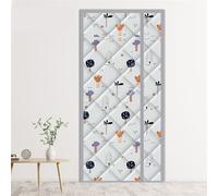 Rideau thermique Thermo Rideau de porte Moustiquaire Panneau isolant Rideau thermique Imperméable au vent Climatisation Rideau anti-mouches Gris, 70x200cm