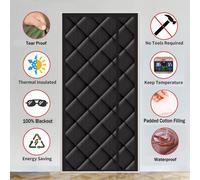 Rideau thermique Thermo Rideau de porte Moustiquaire Panneau isolant Rideau thermique Imperméable au vent Climatisation Rideau anti-mouches Noir, 100x210cm