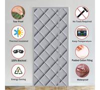 Rideau thermique Thermo Rideau de porte Moustiquaire Panneau isolant Rideau thermique Imperméable au vent Climatisation Rideau anti-mouches Gris, 90x220cm