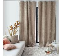 Rideau thermique velours doublé polaire 140×260 cm - Occultant - Naturel (Beige)