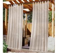 Rideau transparent en lin - PZCC - L52xH84 - Imperméable - Passe-tringle 7 anneaux - Sans formaldéhyde
