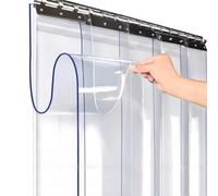 Rideau transparent en PVC de 1,6 mm pour garage industriel, commercial, taille personnalisée, 120 x 210 cm pour une isolation optimale et des économies d'énergie