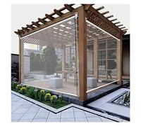 Rideau transparent en PVC résistant aux intempéries avec fermeture éclair enroulable pour balcon, terrasse, 1 x 2,2 m, brise-vue durable
