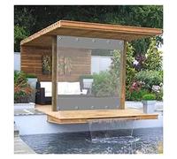 Rideau transparent imperméable et résistant à la poussière personnalisable pour pavillon, pergola, véranda avec œillets, 3,6 x 5,5 m