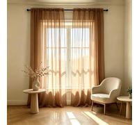 Rideau Transparent Intérieurs Décorati, Légers Filtrants 57x140cm Marron | Translucides Draperies Intérieurs Isolant Anti Froid Chaleur Pour Rail Chambre Salon Masion Anti