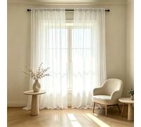 Rideau Transparent Intérieurs Décorati, Légers Filtrants 57x175cm Blanc | Rideaux Intérieurs Transparent Aérés Légers Élégants Pour Salon Chambre Séparation Pièce Cuisine Rideau Dressing