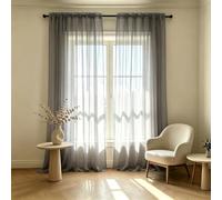 Rideau Transparent Intérieurs Décorati, Légers Filtrants 57x190cm Gris | Passe Tringle Semi Transparent Isolant Anti Froid Chaleur Pourintérieurs Decoration Dressing Salon Chambre