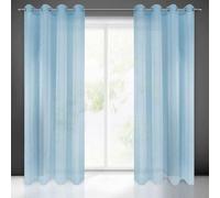 Rideau transparent uni avec structure de pluie horizontale avec œillets - 1 pièce - Simple - Clair - Léger - Moderne - Chic - Classique - Salon - Chambre à coucher, chambre d'enfant, cuisine